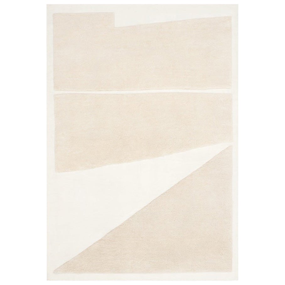 Tapis sans titre 2 crème/almond, en laine nouée à la main au design scandinave