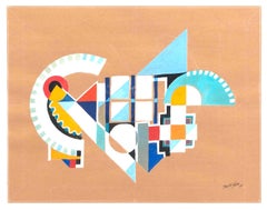 Contemporary Gouache Abstract Painting