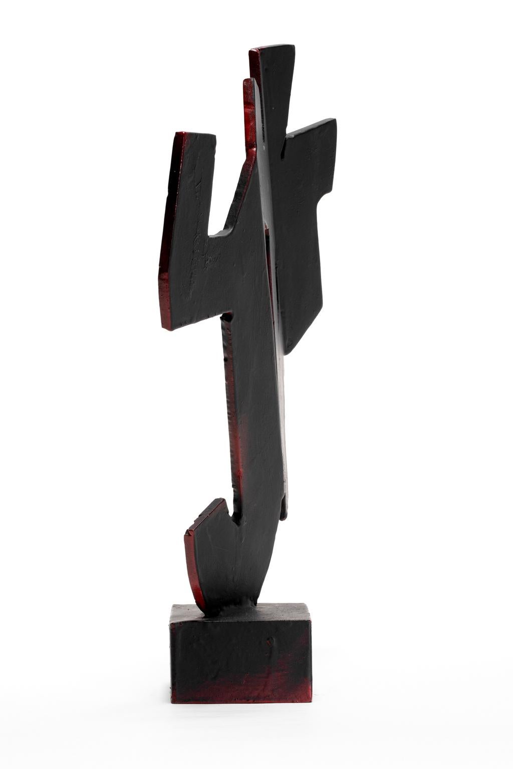 Saldato Scultura astratta di Tony Rosenthal Steele annerito e rosso in vendita