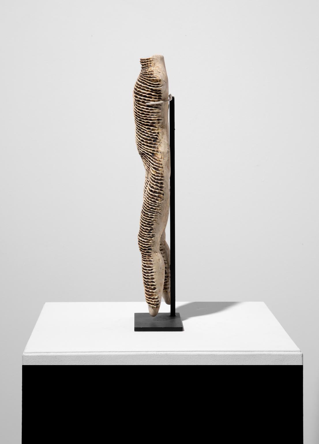 Michele Oka Doner Stoneware Figurines Female Torso w/Legs Phallic Shaped Spear 2
