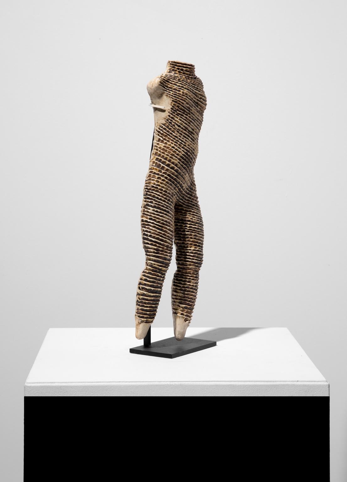 Michele Oka Doner Stoneware Figurines Female Torso w/Legs Phallic Shaped Spear 5