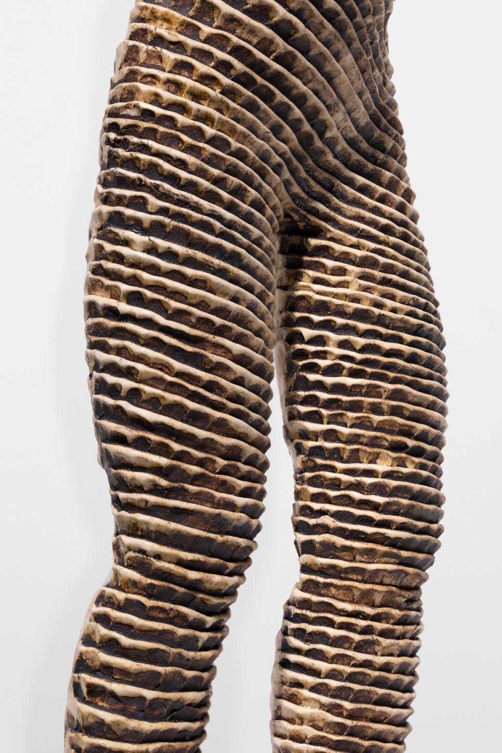 Michele Oka Doner Stoneware Figurines Female Torso w/Legs Phallic Shaped Spear 7