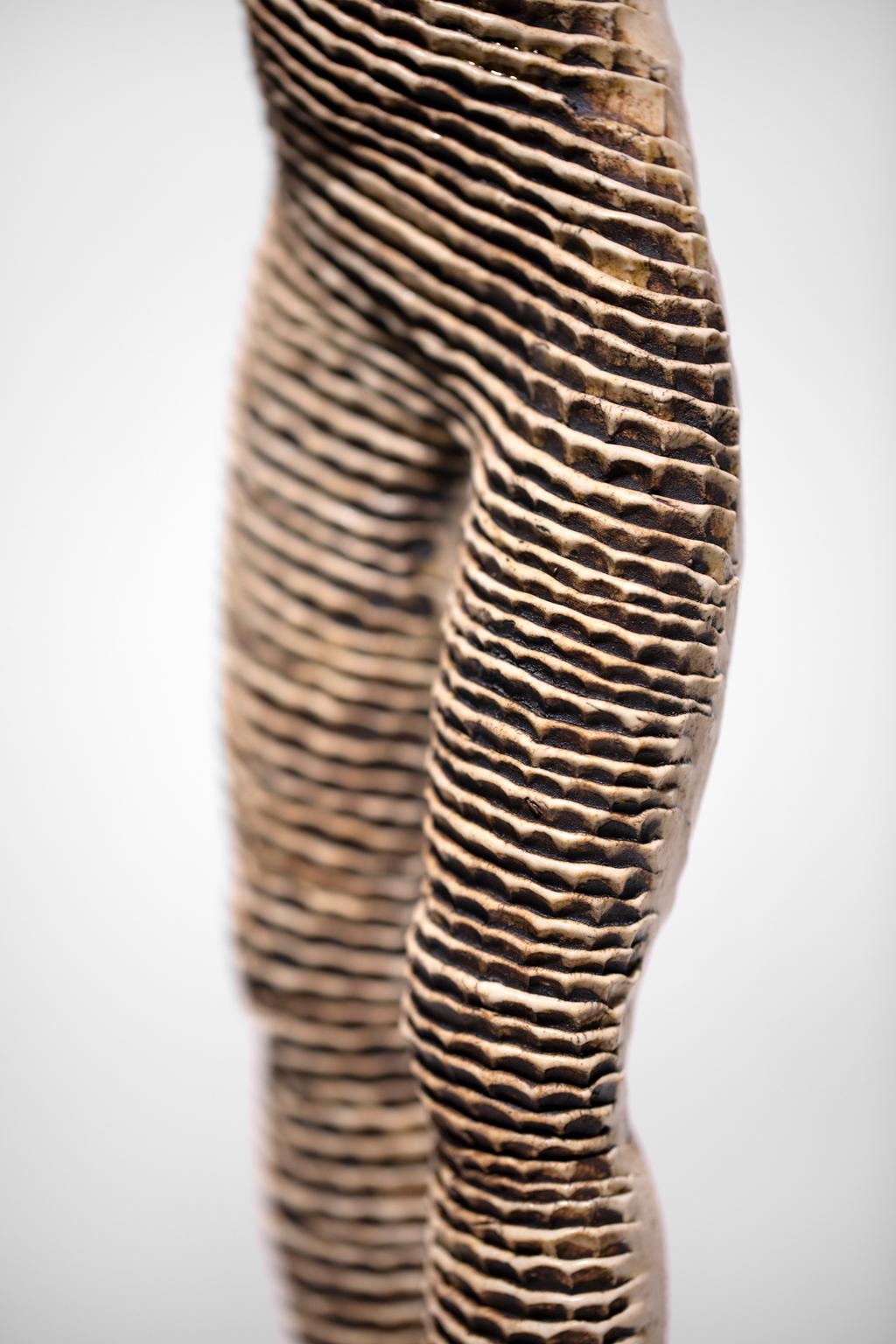 Michele Oka Doner Stoneware Figurines Female Torso w/Legs Phallic Shaped Spear 8