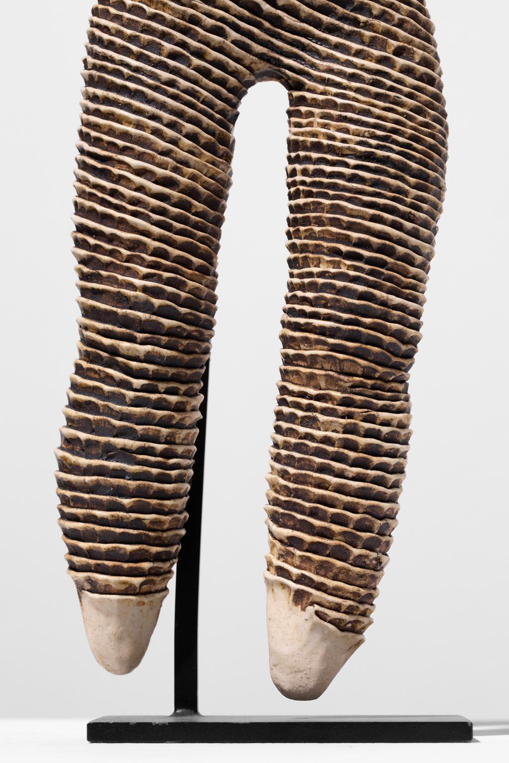 Michele Oka Doner Stoneware Figurines Female Torso w/Legs Phallic Shaped Spear 9