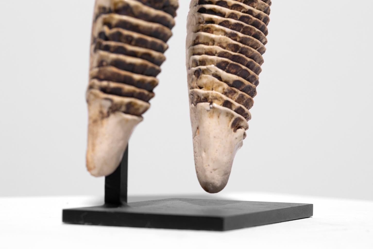Michele Oka Doner Stoneware Figurines Female Torso w/Legs Phallic Shaped Spear 11