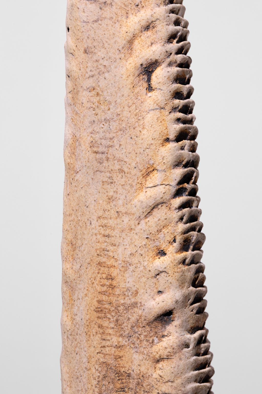 Ceramic Michele Oka Doner Stoneware Figurines Female Torso w/Legs Phallic Shaped Spear