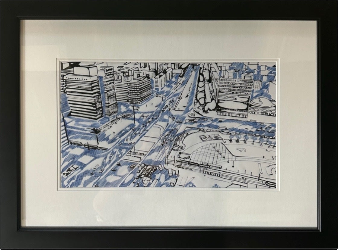 Untitled by Erik Schmidt Unique ballpoint pen and ink drawing, on tracing paper For Sale