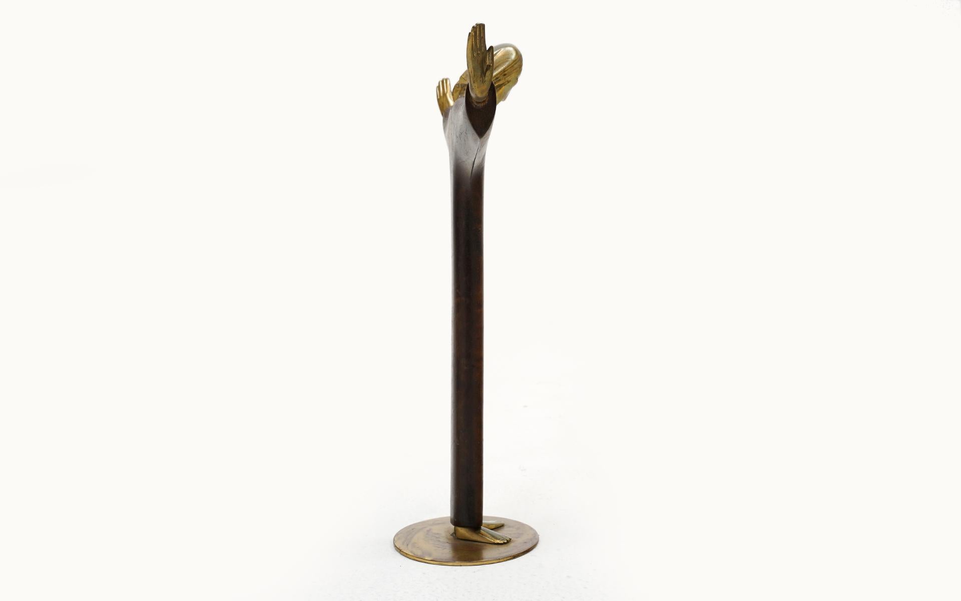 Austrian Untitled 'Christ' Sculpture by Karl Hagenauer, 1950, Rosewood and Bronze For Sale