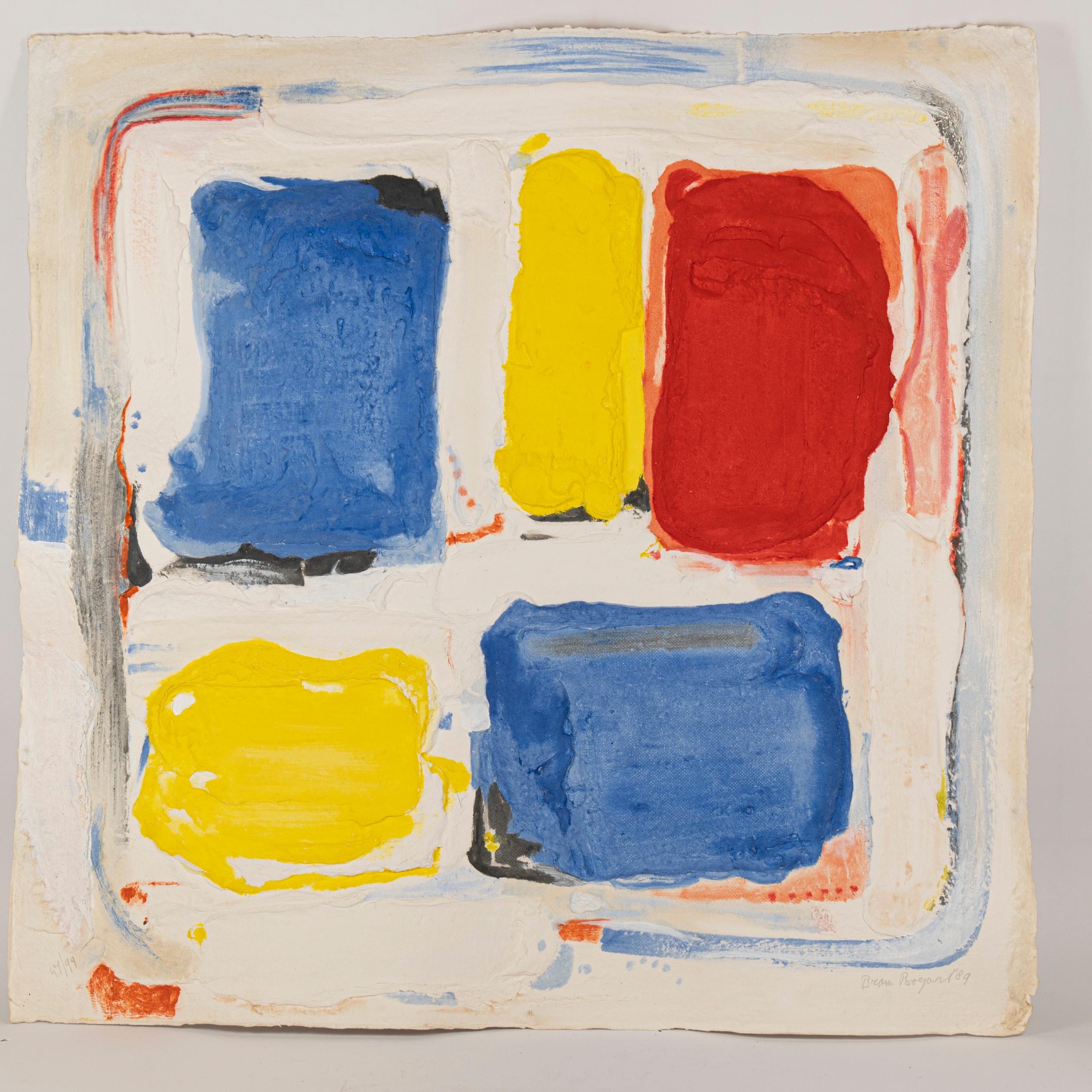 Autre Sans titre (composition avec des blocs de couleurs primaires), Bram Bogart (1989) en vente