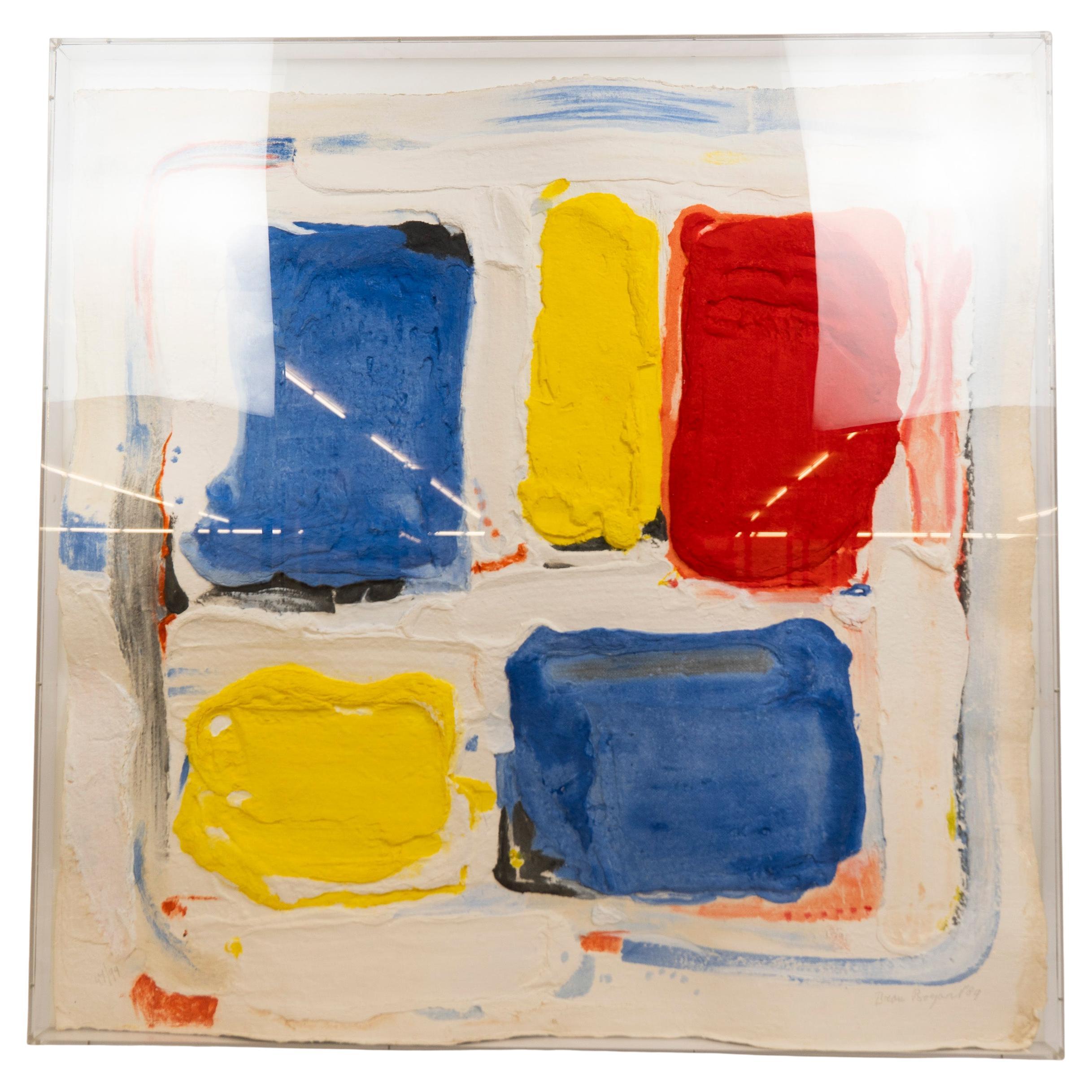 Cette œuvre monumentale de Bram Bogart, l'une des plus impressionnantes de sa série de reliefs, met en évidence l'approche révolutionnaire de l'artiste en matière de matérialité et de couleur. Créée en 1989, cette œuvre n'est pas une estampe