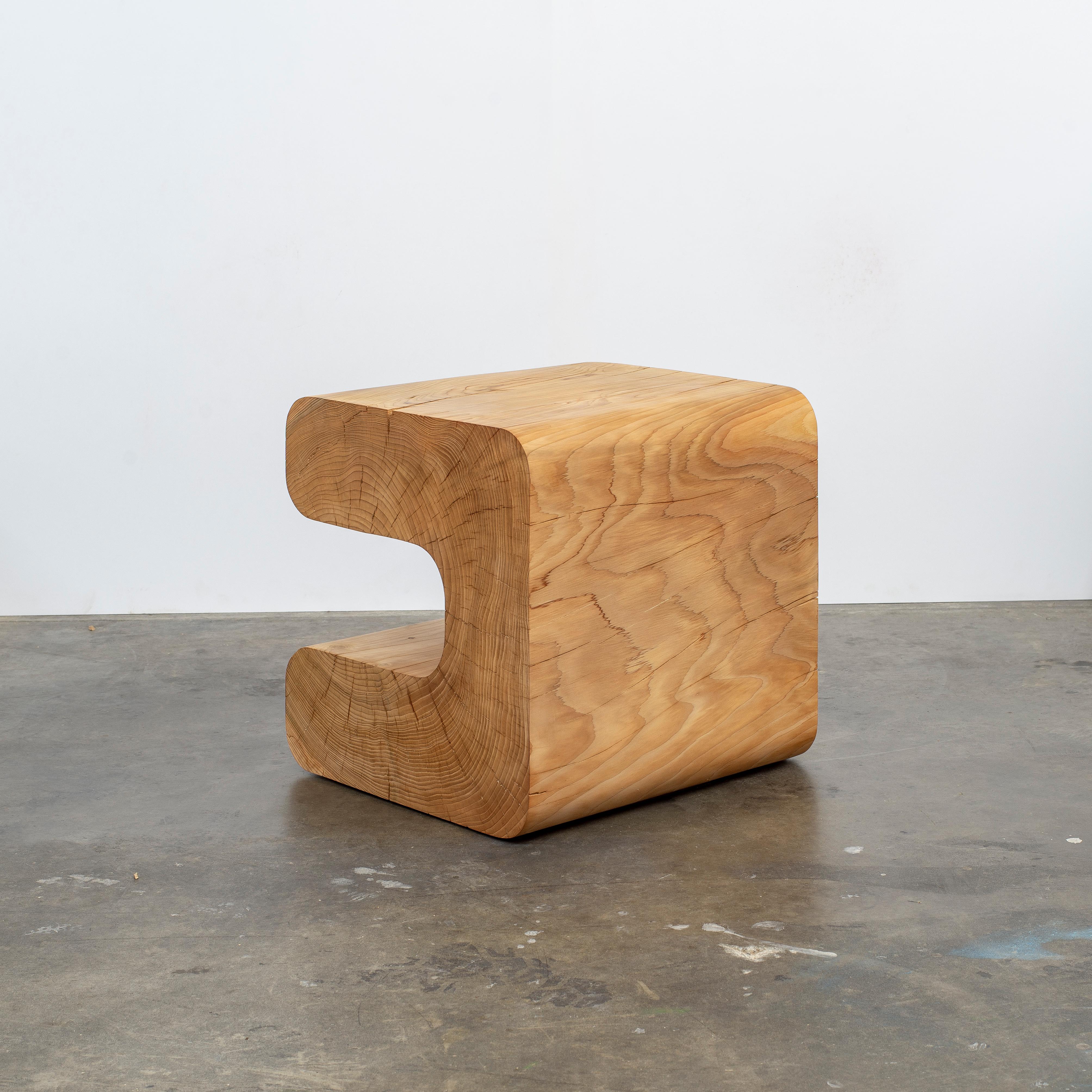 Modern Untitled Deodar Cedar Sculptural Side Table by Christopher Norman For Sale