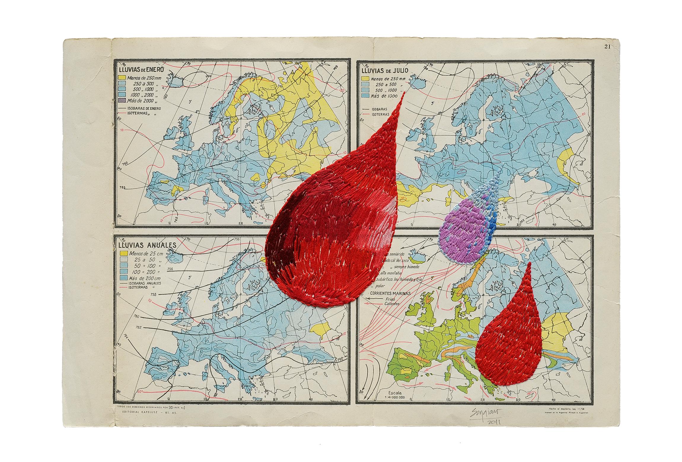 A metà degli anni 2000, Ana Seggiaro ha realizzato i suoi primi lavori di collage su carta in piccola scala. Partendo da pagine di libri, mappe e spartiti, realizza la prima serie di interventi attraverso il ricamo e la pittura. In queste opere