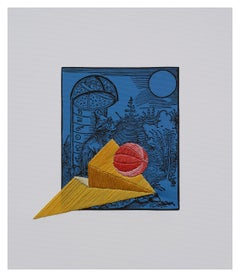 Untitled Diptych. Unique embroidery artwork. From the Durero series