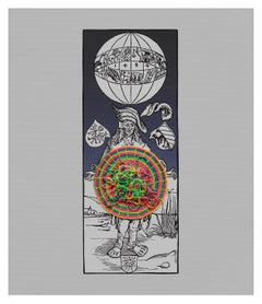 Untitled Diptych. Unique embroidery artwork. From the Durero series