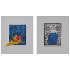 Untitled Diptych. Unique embroidery artwork. From the Durero series