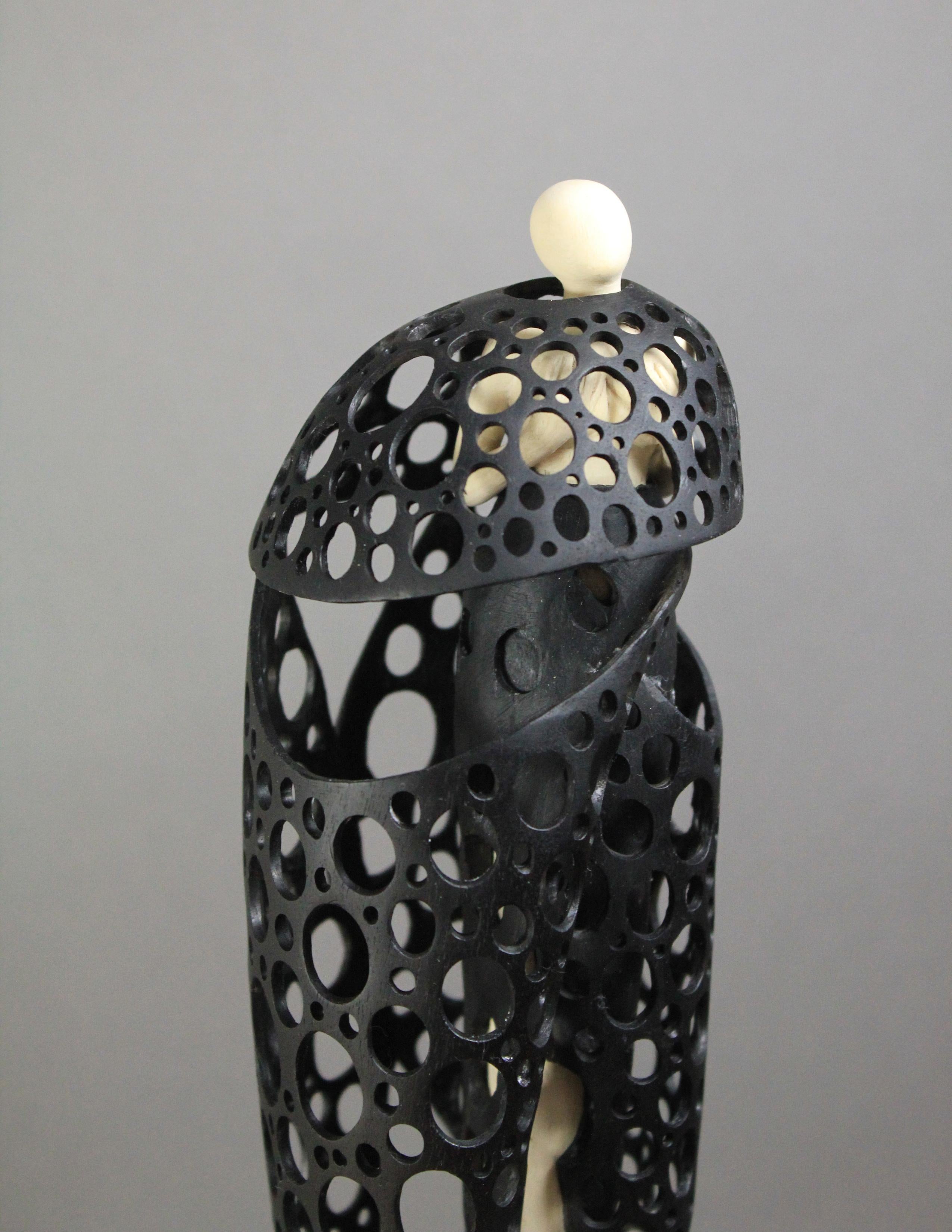 Carved Untitled, Ebony, Holly Wood sculpture by Nairi Safaryan For Sale