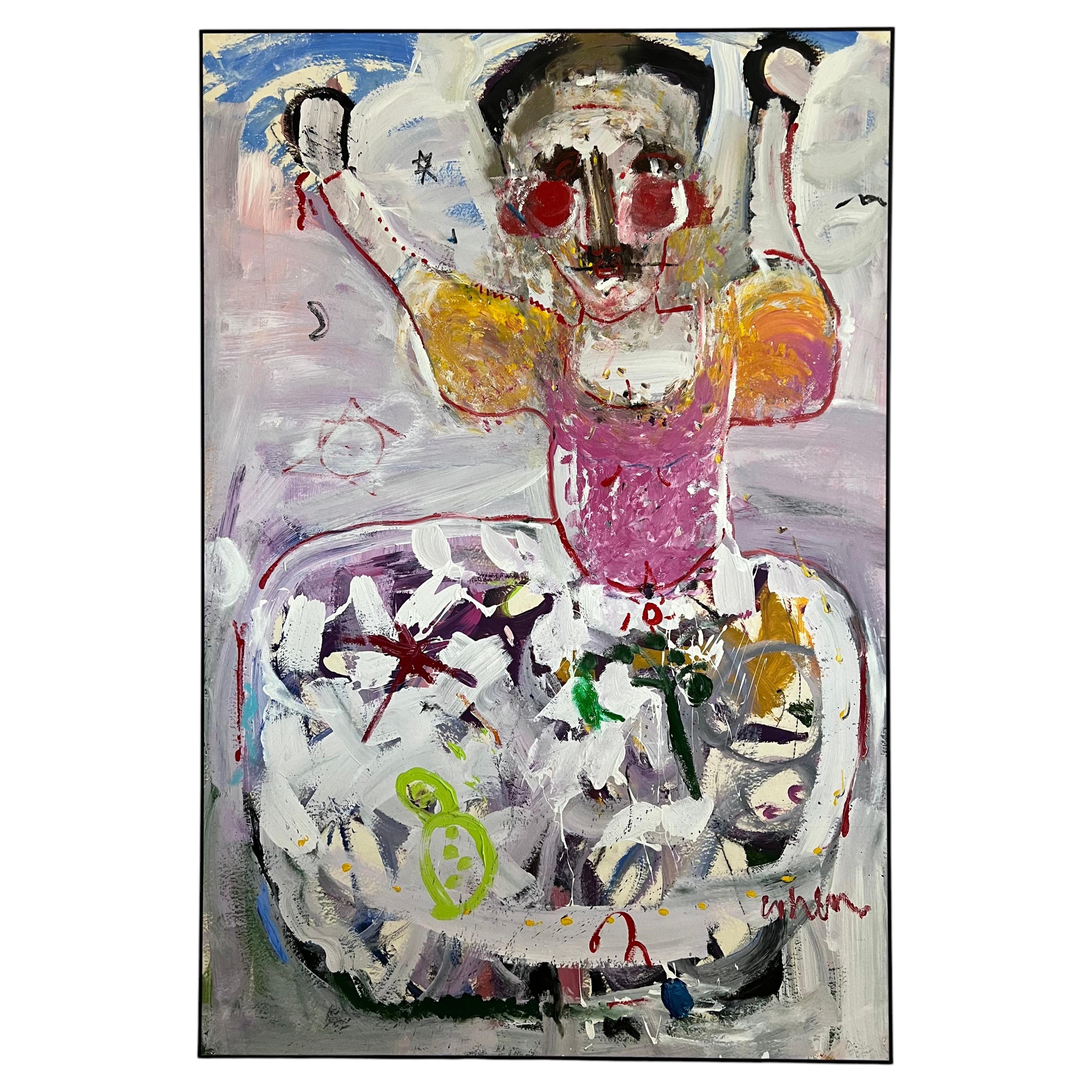 Portrait expressionniste sans titre, école de Miami, 1990 en vente