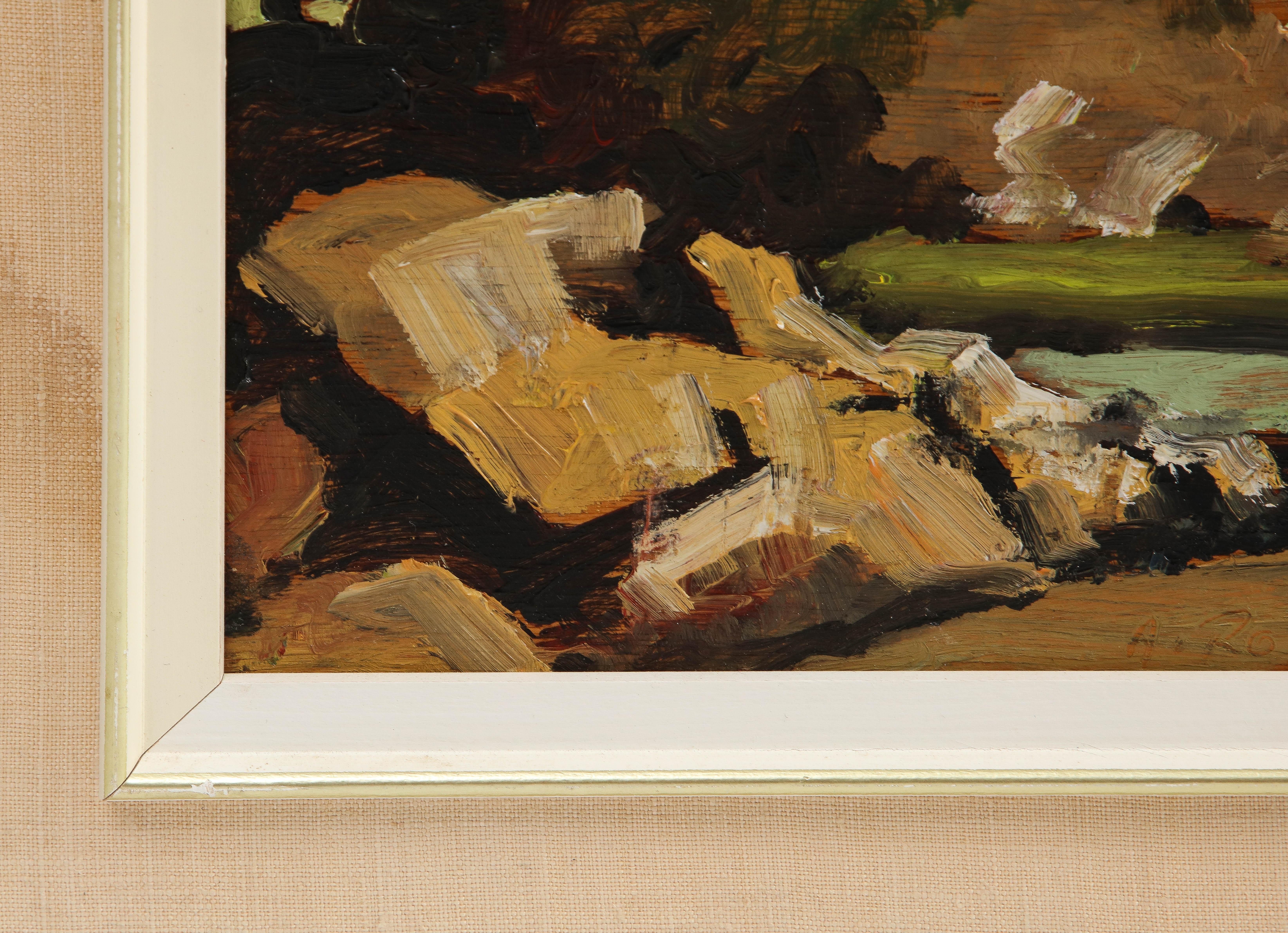 20th Century Untitled framed oil painting by Albert Rousseau, signed (1908-1982)