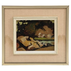 Untitled framed oil painting by Albert Rousseau, signed (1908-1982)