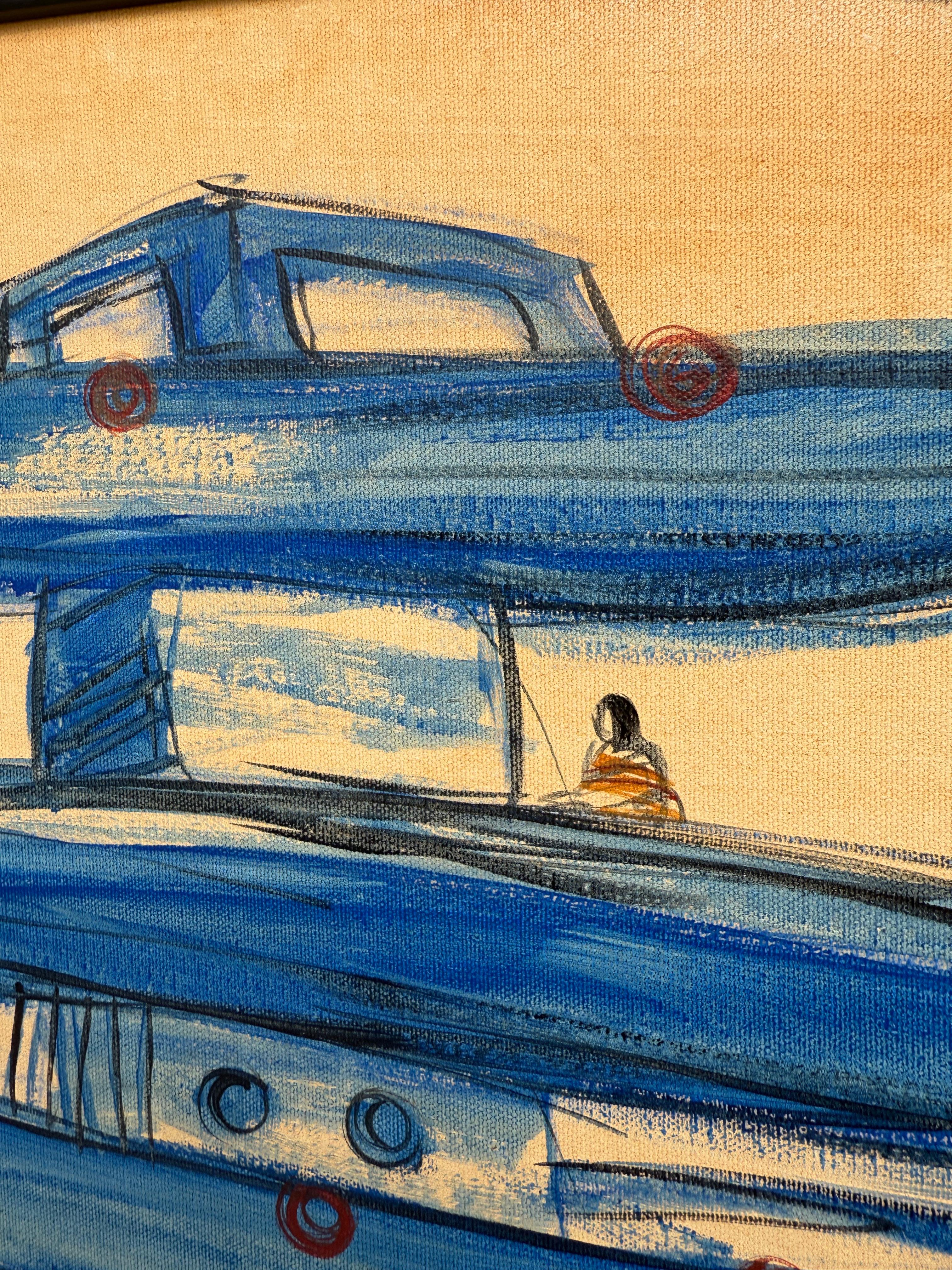 Peinture sans titre encadrée d'Alexis Leyva Machado (KCHO) - Cuba, né en 1970 Bon état - En vente à North Miami, FL