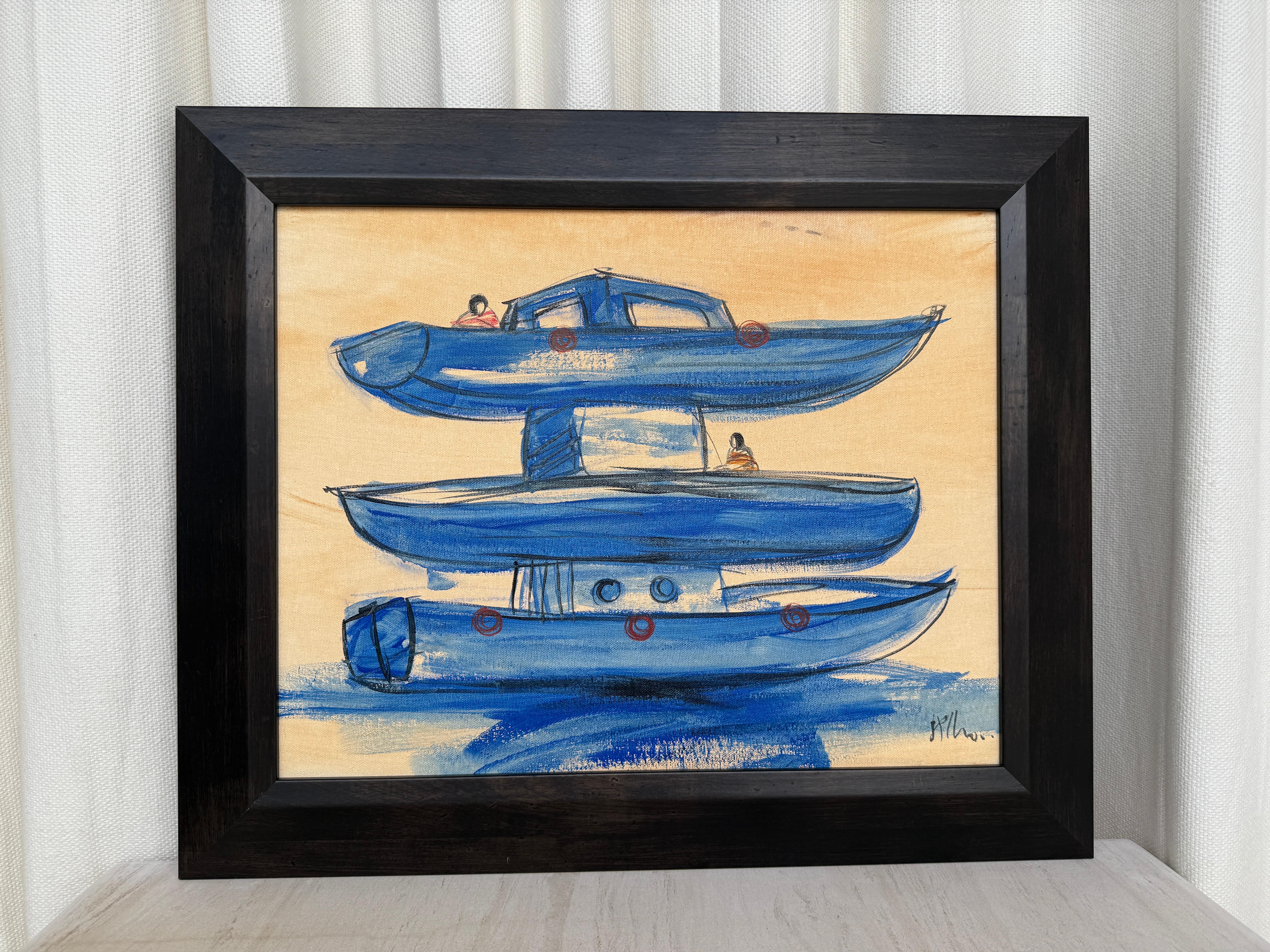 Peinture sans titre encadrée d'Alexis Leyva Machado (KCHO) - Cuba, né en 1970 en vente 1