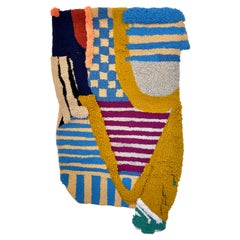 Geometric Stripe Line Gridded Landscape Tufted Rug Carpet Walling Hanging