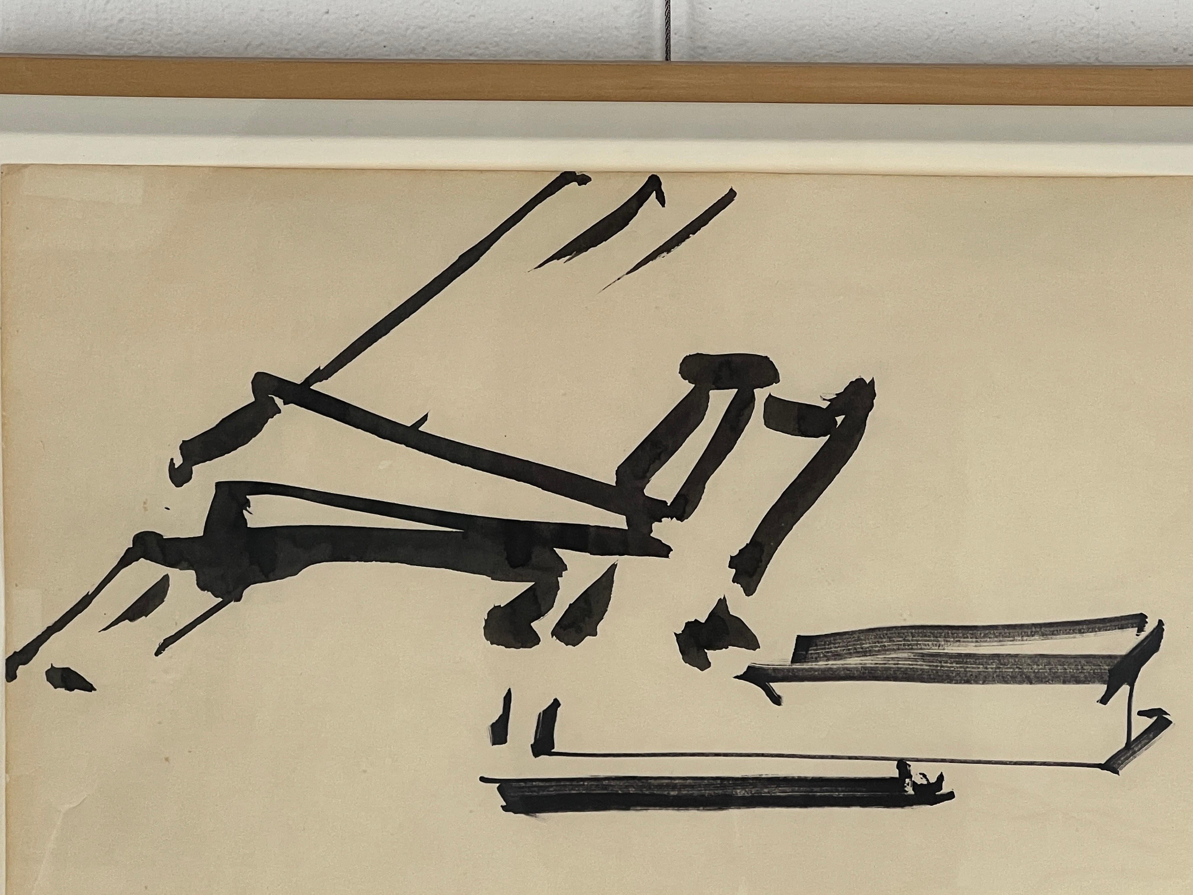 American Untitled Ink Drawing on Paper, 1974, by Mark di Suvero  For Sale