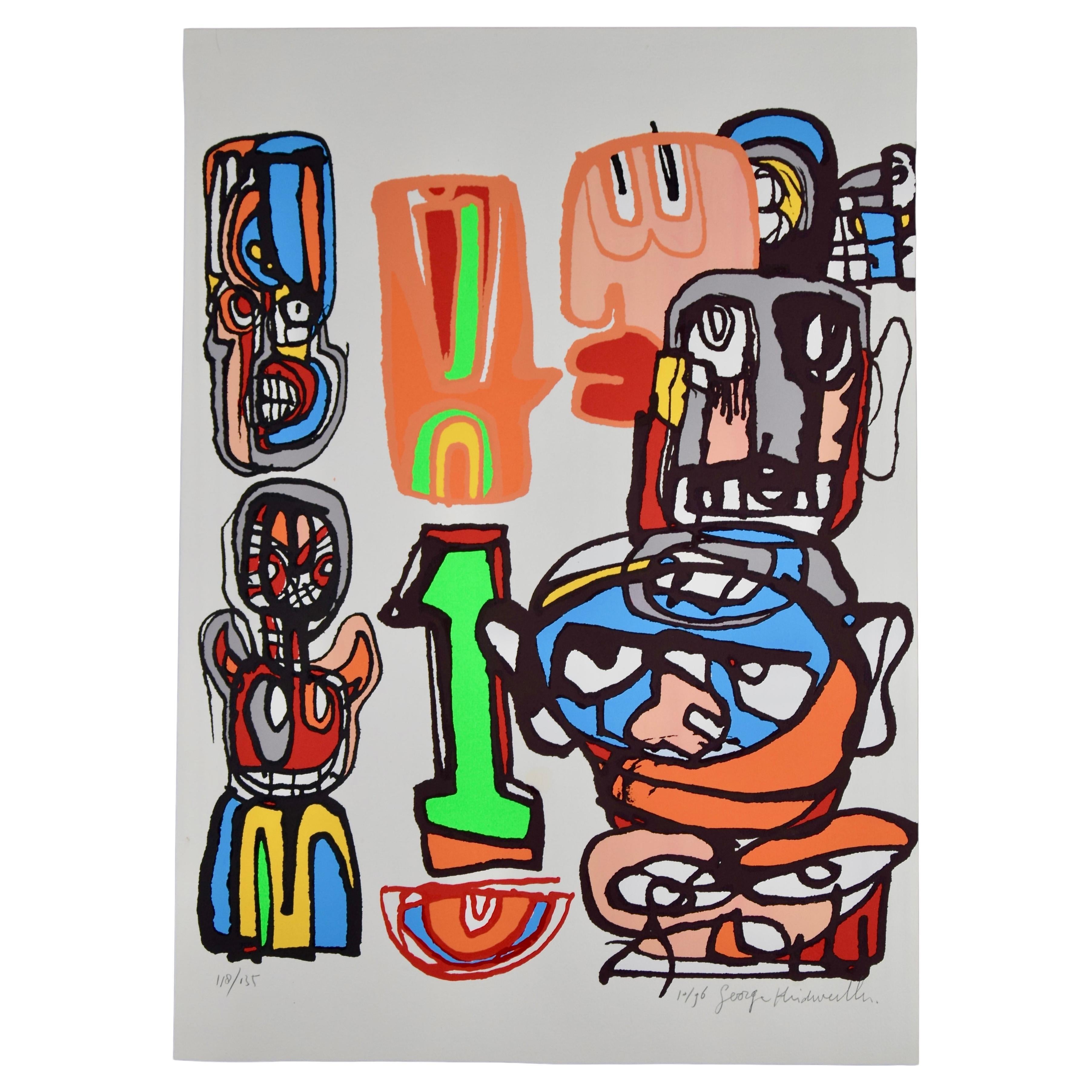 Untitled Limited Edition Modern Pop Art Screen Print by George Heidweiller For Sale