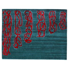 Untitled Limited Edition Rug by Jonathan Lasker, Hand-Knotted Tibetan Wool/Silk
