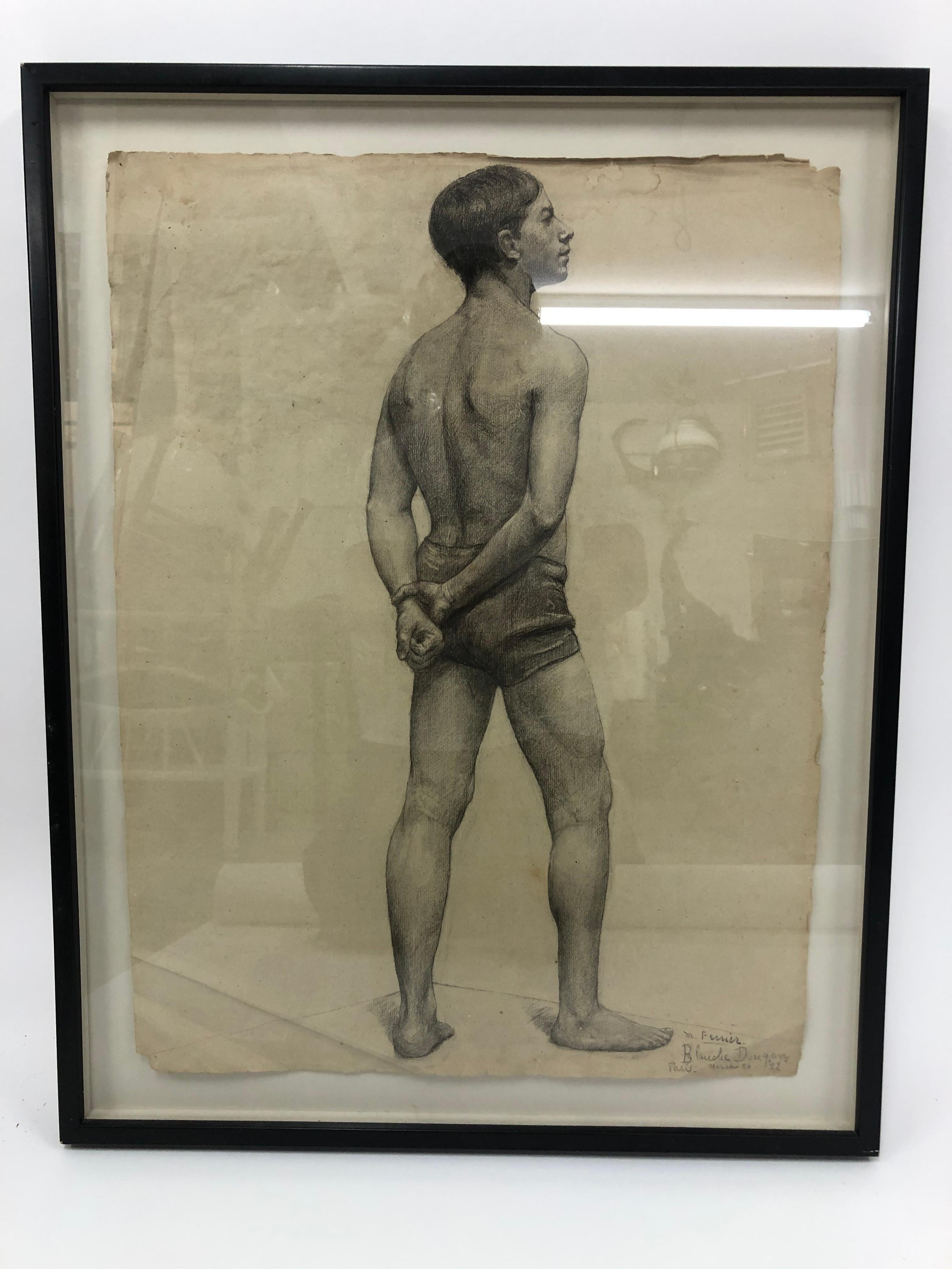 French Untitled-Male Nude-Series of Three by Blanche Dougan