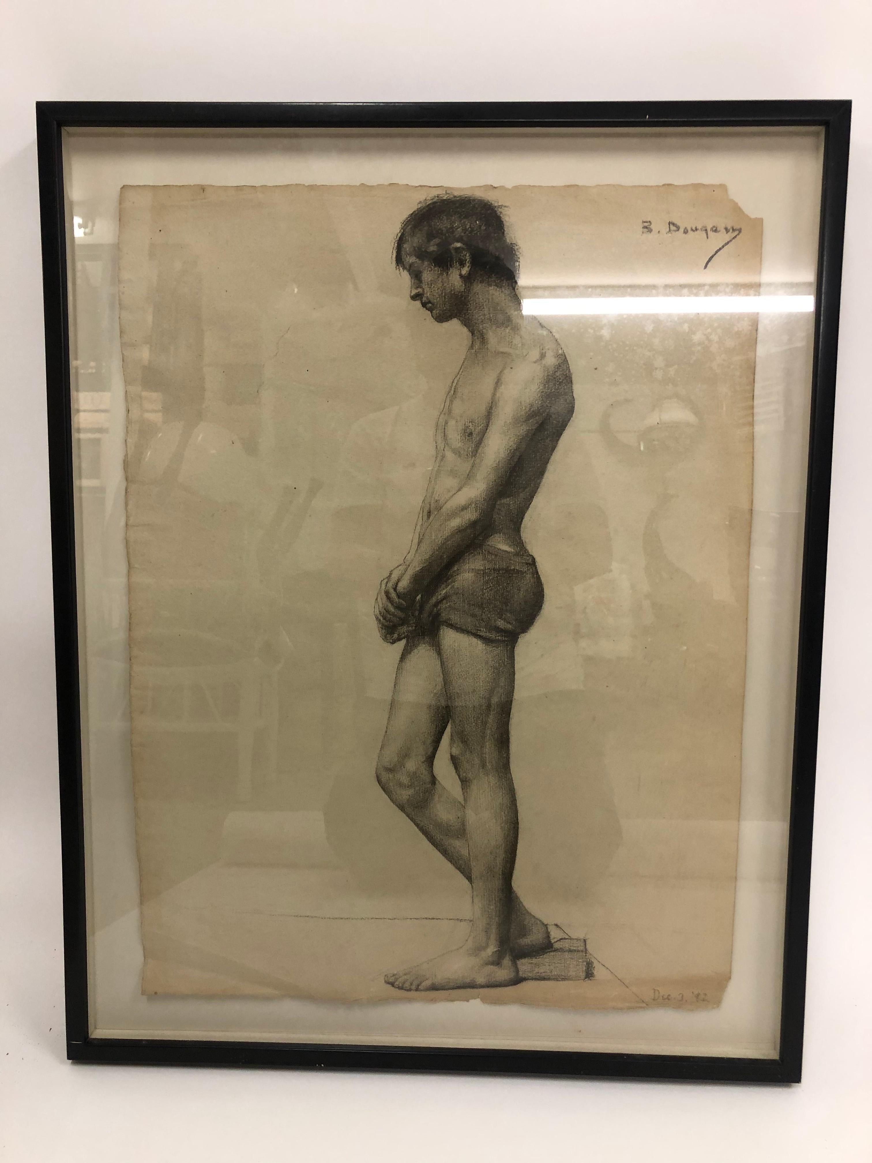 Late 19th Century Untitled-Male Nude-Series of Three by Blanche Dougan