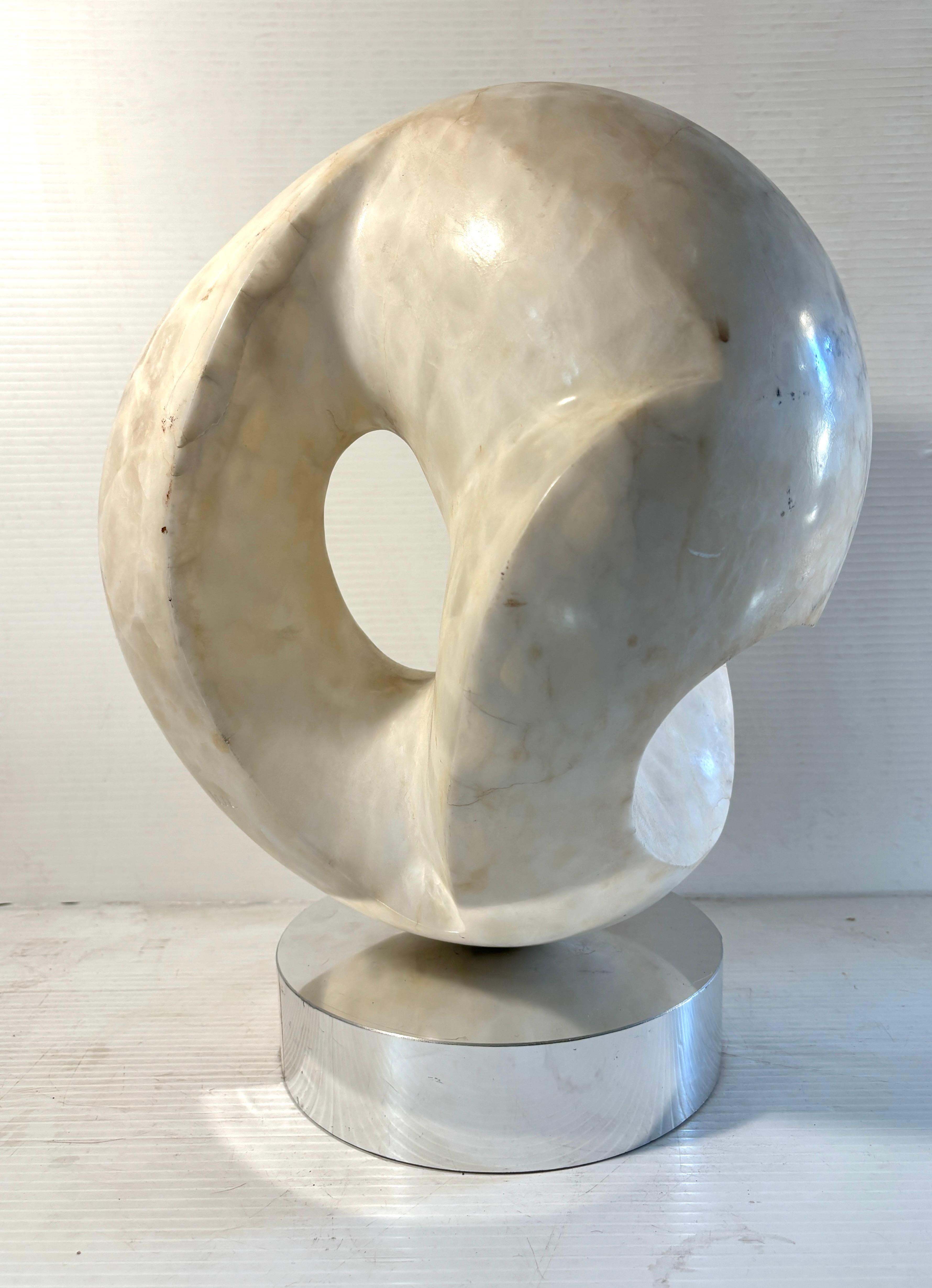 Untitled Marble Sculpture on Rotating Base In Good Condition For Sale In Brooklyn, NY