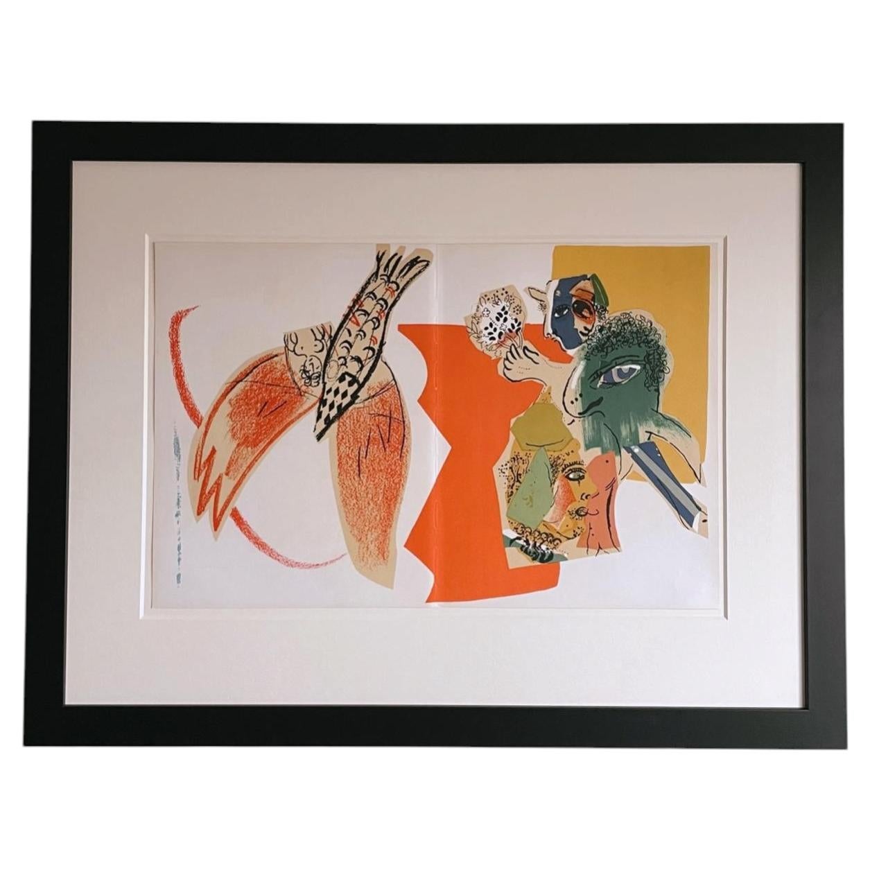 Untitled Marc Chagall 1966 Lithograph For Sale