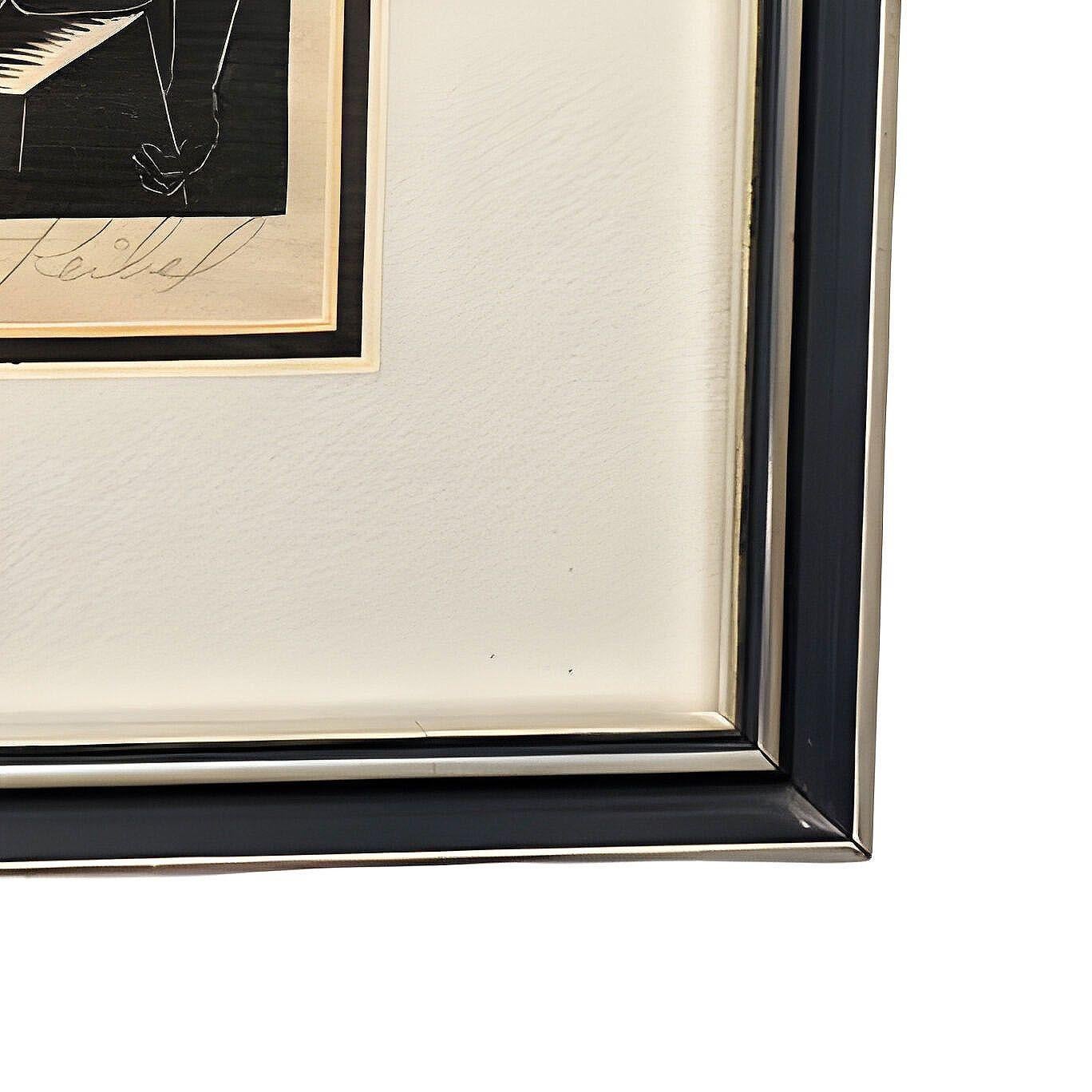 Verre Portrait de femme nue sans titre en bois de Reibel Bertram, encadré en vente