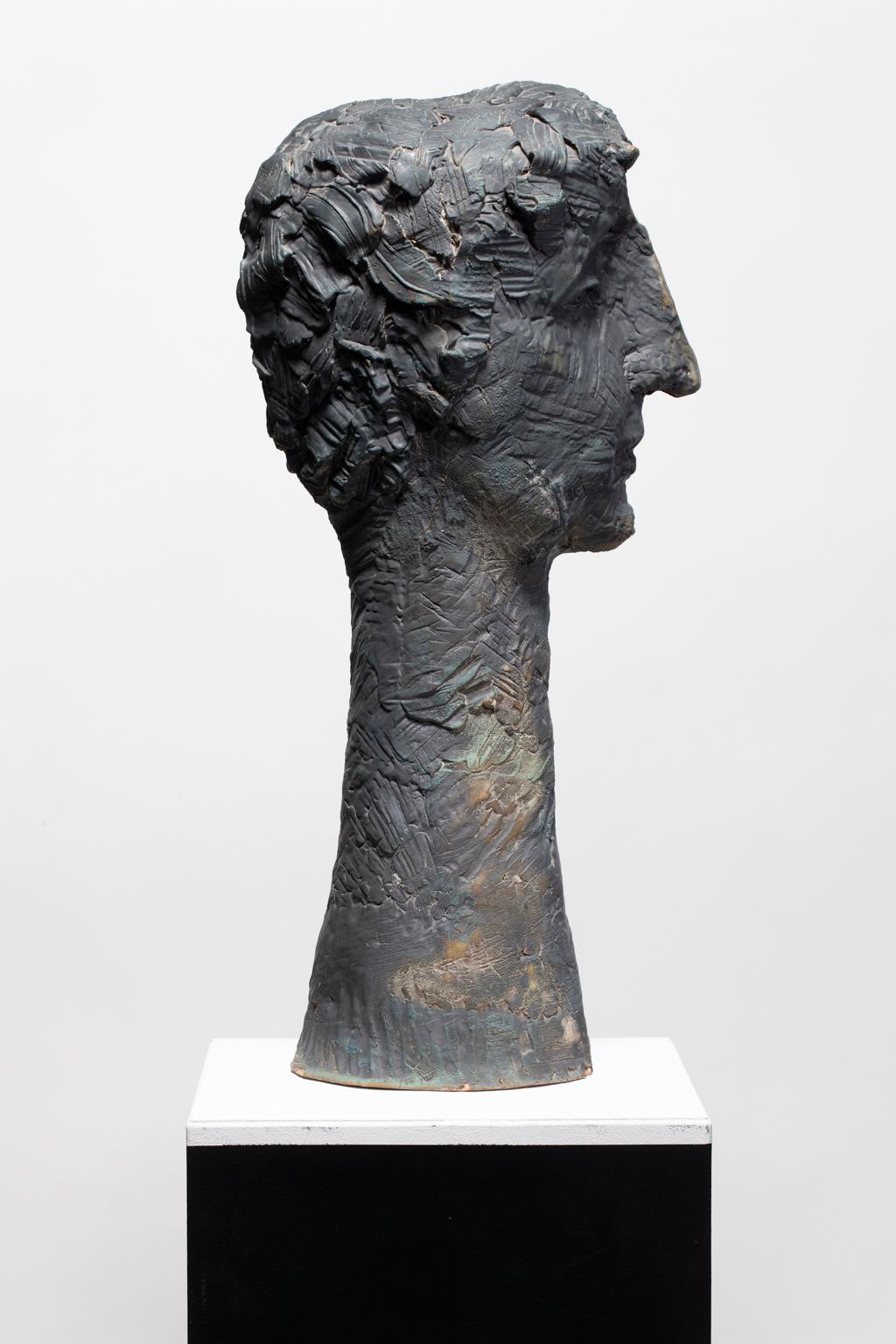 Expressionist Judy Brady Sculpted Ceramic Head For Sale