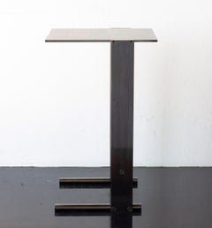 Untitled Side Table 1.0 Dark Patinated Brass Small Accent, End or Drink Stand