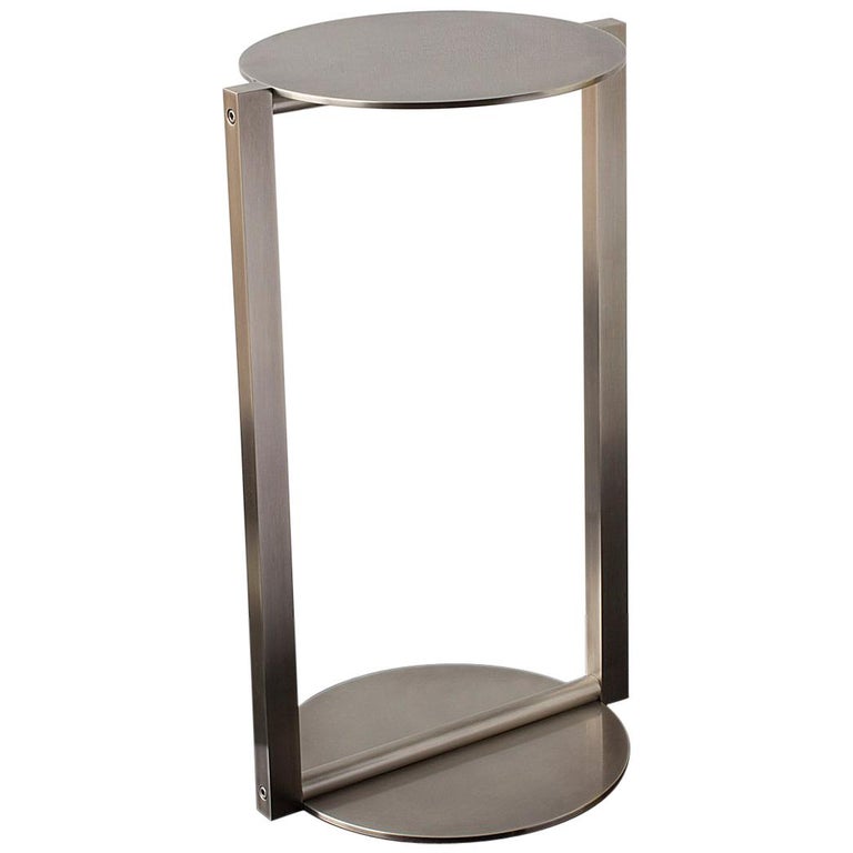 Untitled Side Table 2 0 Blackened Brass Small Round Accent End Or Drink Tray For At 1stdibs Untitled Side Table 2 0 Blackened Brass, Small Round End Table Cover