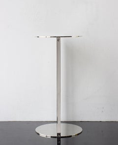 Untitled Side Table 2.0 Polished Nickel Small Round Accent, End or Drink Tray