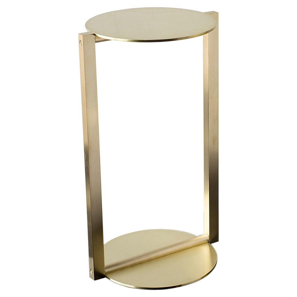 Untitled Side Table 2.0 Polished Nickel Small Round Accent, End or