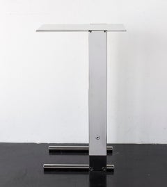 Untitled Side Table Polished Nickel Plated Brass Small Accent, End or Drink Tray