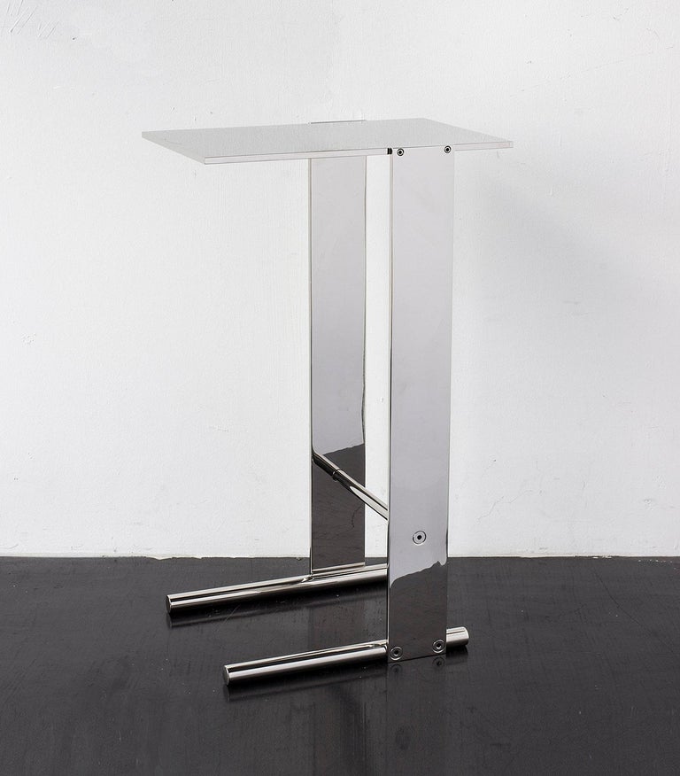 Untitled Side Table Polished Unlacquered Brass Small Accent, End or