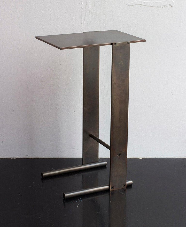 Untitled Side Table Polished Unlacquered Brass Small Accent, End or