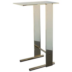 Untitled Side Table Polished Unlacquered Brass Small Accent, End or Drink Stand