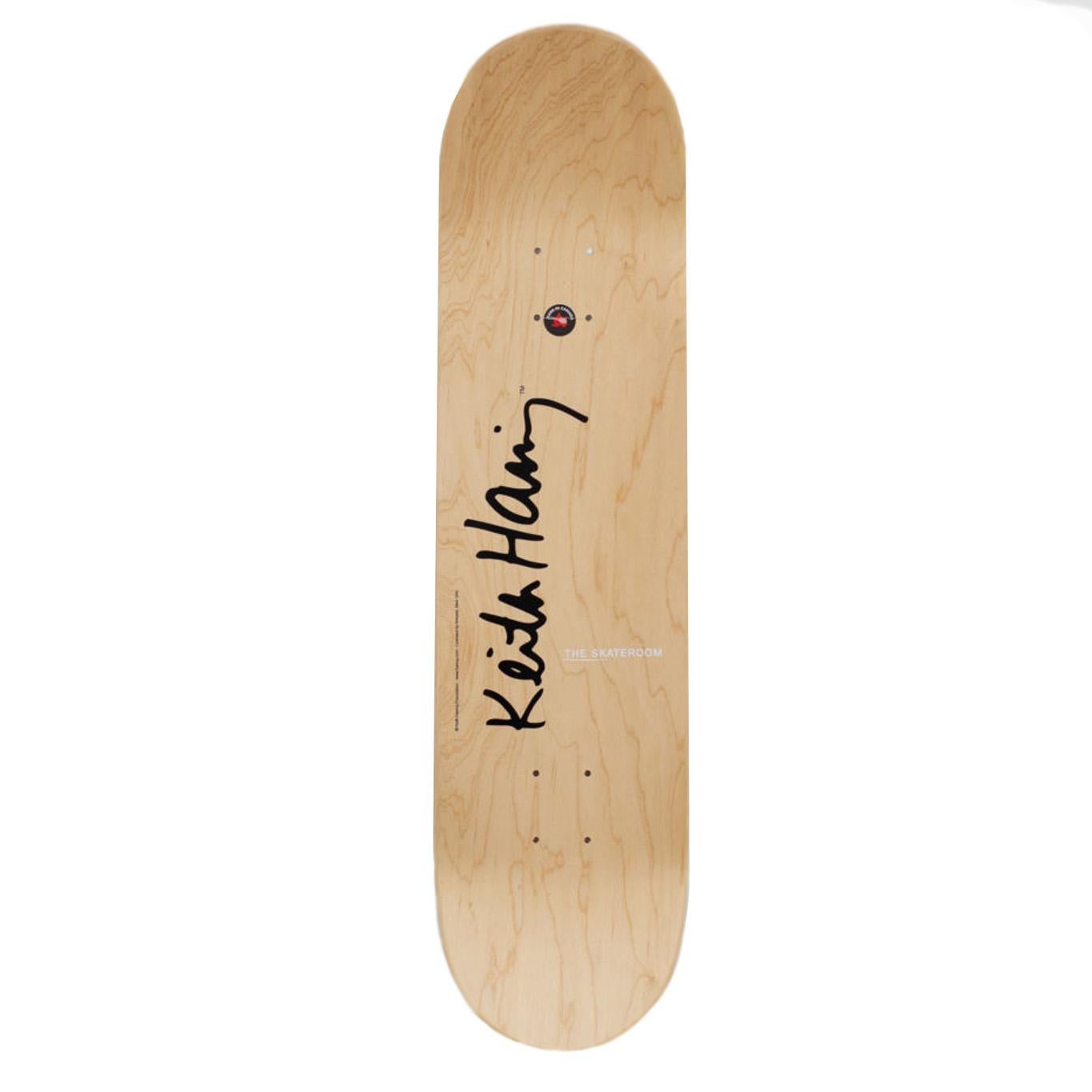 Belgian Untitled 'Smile on Stripes' Skateboard Deck by Keith Haring For Sale