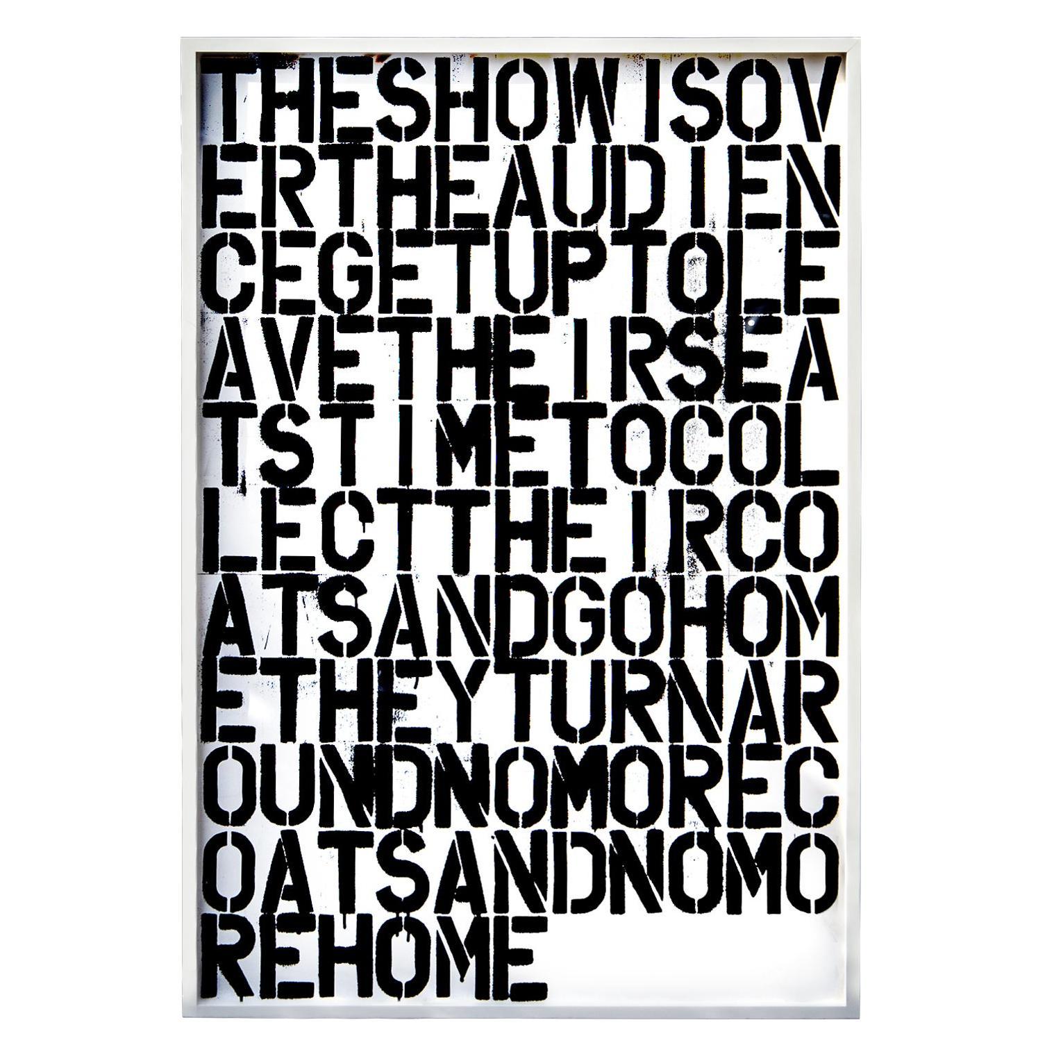 Sans titre, le spectacle est terminé / Christopher Wool & Felix Gonzalez-Torres, 1993 en vente