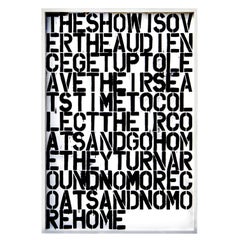 Untitled, the Show Is over / Christopher Wool & Felix Gonzalez-Torres, 1993
