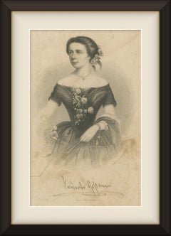 Friederike Gossmann, Actress, Antique Steel Engraving by A. Weger, circa 1860