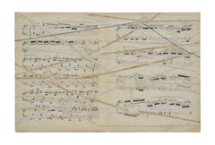 Untitled Triptych, Hand Embroidery on paper. From the series Partituras