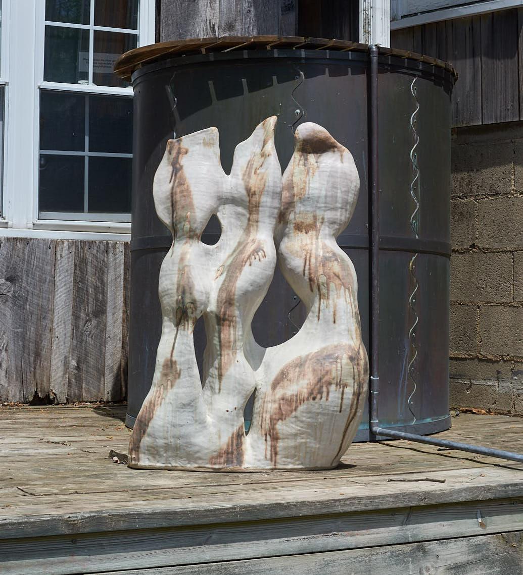 Curtis Fontaine’s abstract ceramic sculptures are created through a unique process of hand building that relies as much on intuition as structural aptitude. Years apprenticing under American ceramic artist Toshiko Takaezu helped Fontaine develop a
