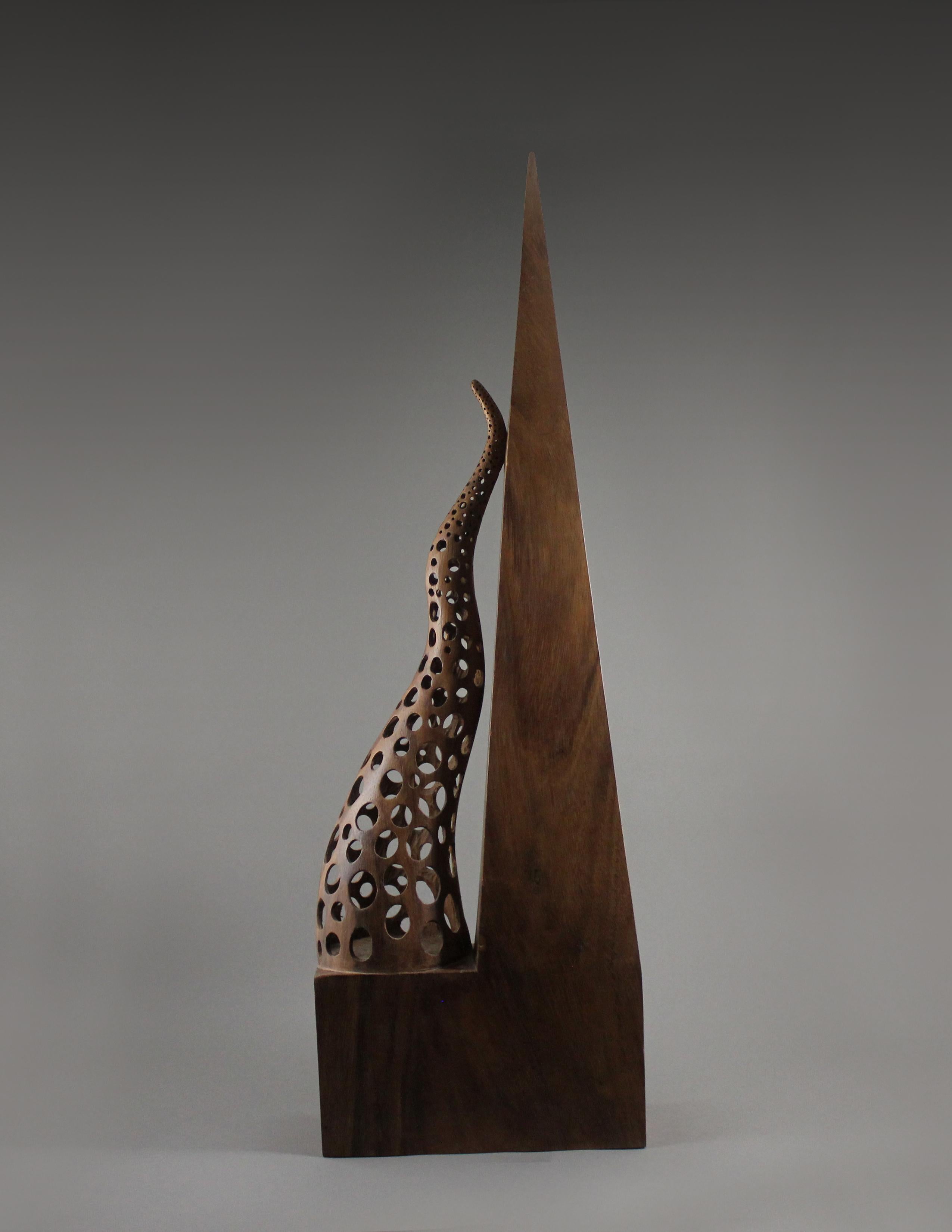Untitled, Walnut Wood sculpture by Nairi Safaryan In New Condition For Sale In Santa Clarita, CA